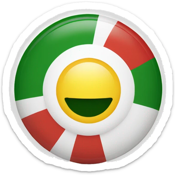 A red, white, and green tricolour, with a yellow 21 rayed sun in the center sticker
