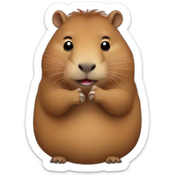 Middle finger capybara sticker