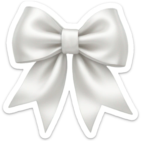 white satin bow sticker