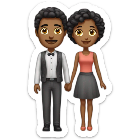 couple homme femme sticker