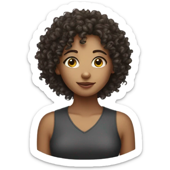 a curly haired girl sticker