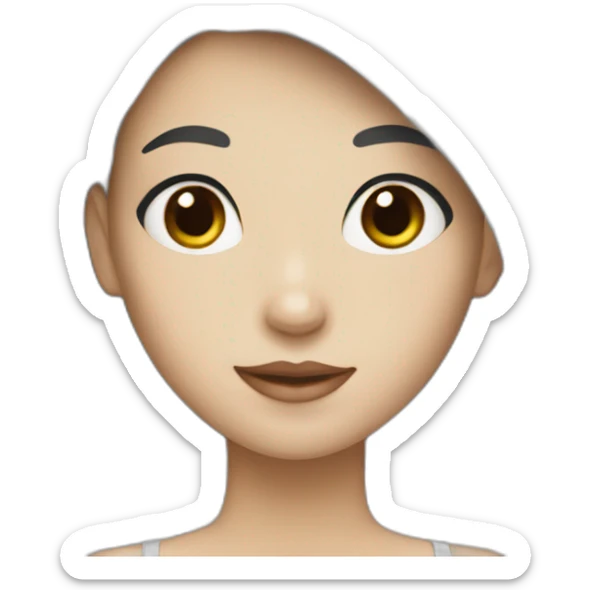 A girl with white skin and black hair  sticker