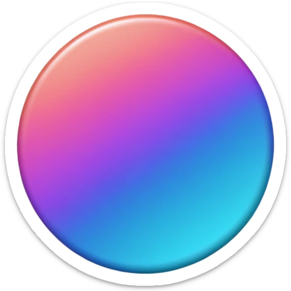 
One  Rotate 45 degree  coin color in in gradient of turquoise, blue, pink, purple, and coral sticker
