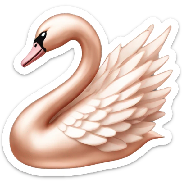 Rose gold swan sticker