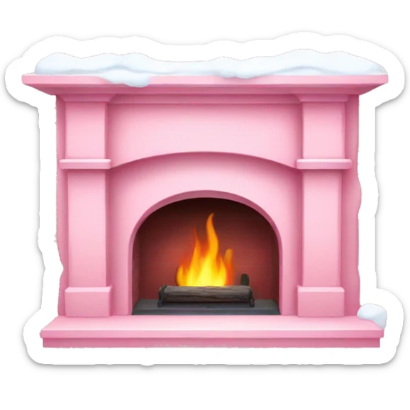 Winter Pink FirePlace sticker