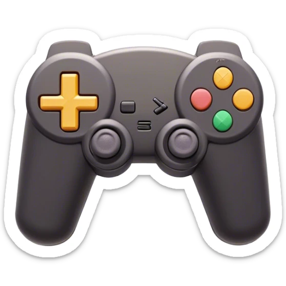 Clash of Clans aesthetic: Cinematic Playful PlayStation 1 Console Portrait Emoji, rendered in a 3D vector-style similar to standard emojis with minimal shading and bold, simplified shapes. A compact, distinct form with signature details, softly glowing with a cutting-edge console technology charm. Simplified yet unmistakably iconic, highly detailed and consistent, glowing with a soft radiance and high shine. Stylized with a touch of technological advancement and a soft glowing outline, capturing the essence of a beloved gaming relic with a friendly, playful manner! sticker