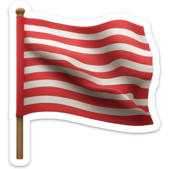 Es una bandera sin mástil de color amarillo. Tiene 4 rayas horizontales de color rojo. sticker