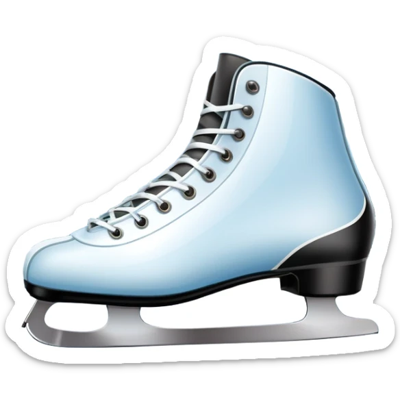 An icon showing close-up speed skating boots with long blades gliding across smooth ice. In the background, a professional racing track curves through a snowy winter landscape with mountains and pine trees under a bright sky. Transparent background enhances the dynamic scene. sticker