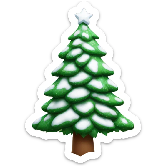 christmas tree with snow sticker