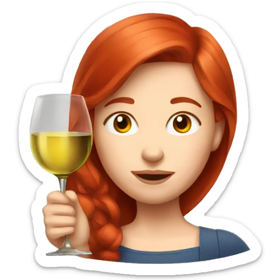 Red hair girl Portrait of a red-haired girl who drinks wine sticker