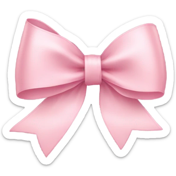 light pink ribbon bow sticker
