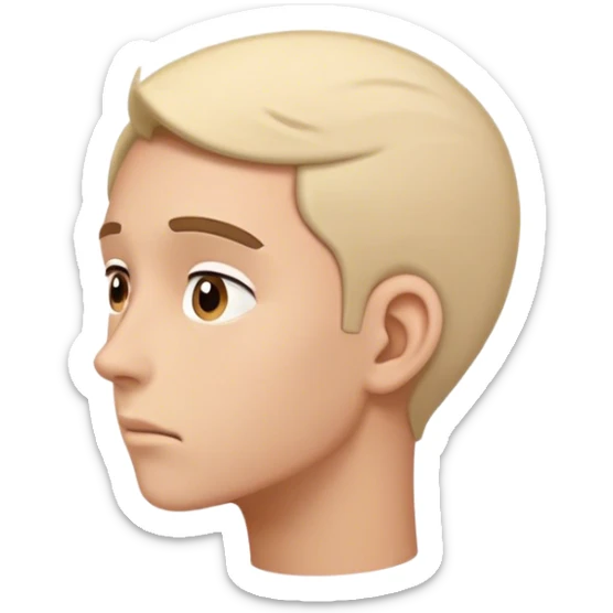 a person listening attentively to someone talking, you can tell they are thinking about what is being said, their head is slightly tilted sticker