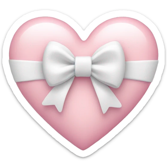 Pastel pink heart with white bow sticker