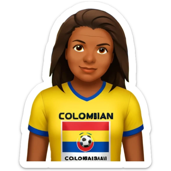 Person in a Colombian soccer stadium with a Colombian team tshirt  sticker