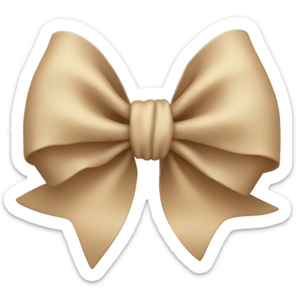 Beige bow sticker