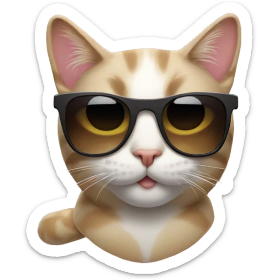 Cat with sunglasses sticker