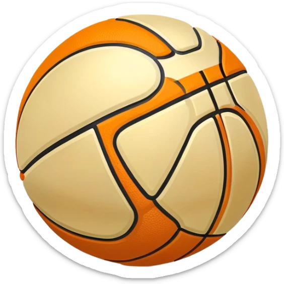 shiny golden basketball with orange seams, metallic gold material, reflective surface sticker