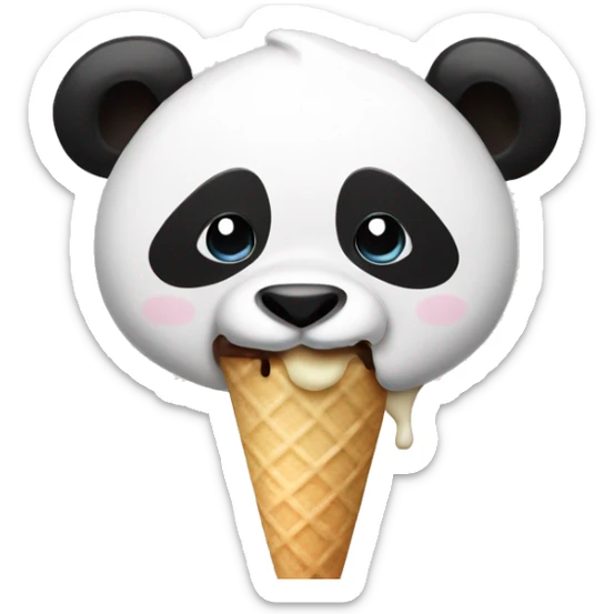 Panda eating ice cream sticker