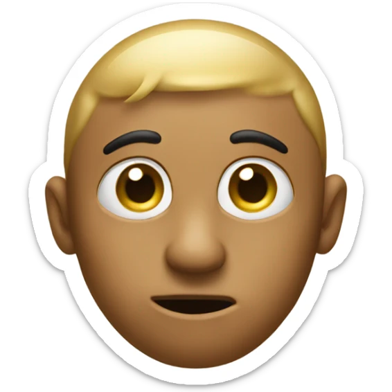 Regular emoji that gold with finger in nose with eyes pinching together closed sticker
