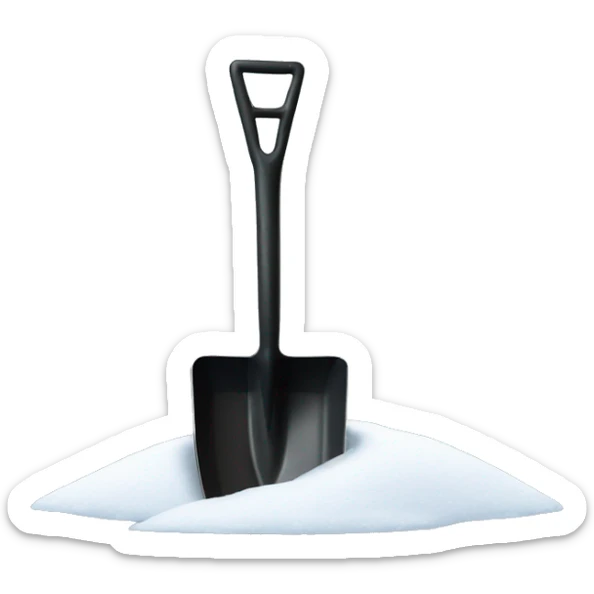 square black shovel in the snow sticker