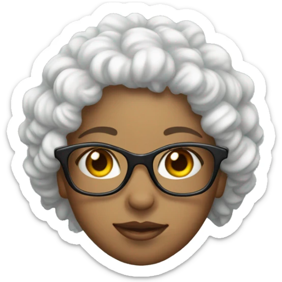 Girl with glasses, white, curly hair in a crown  garota branca sticker