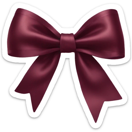 Burgundy satin bow sticker