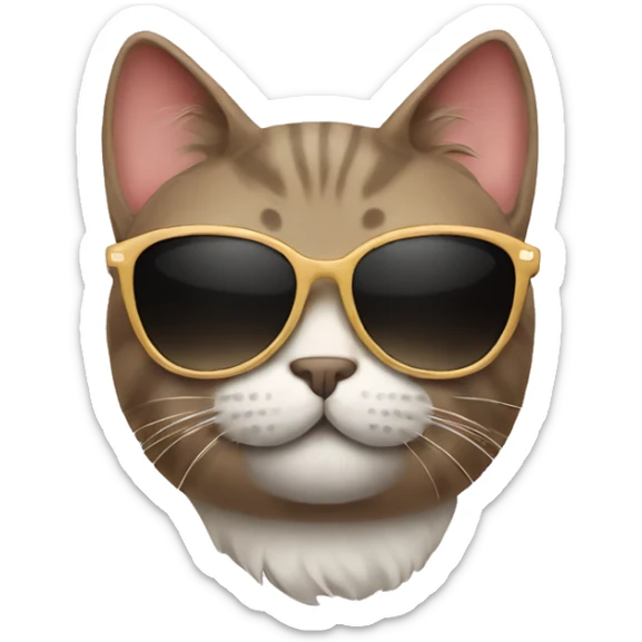 Cat with sunglasses sticker