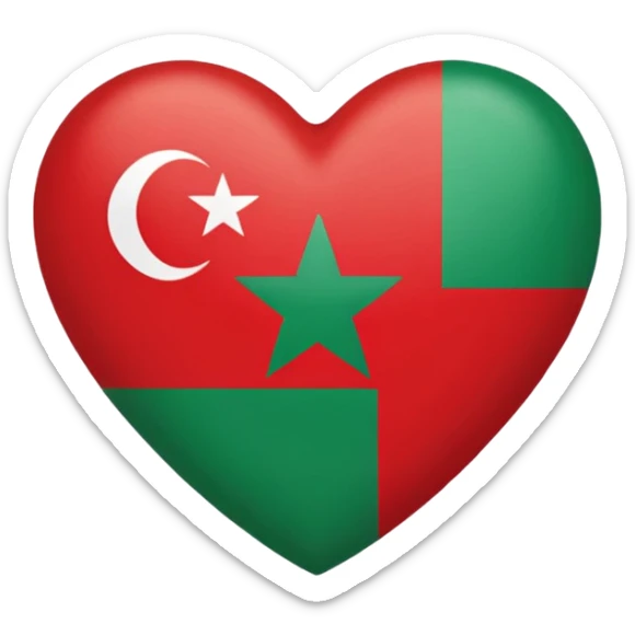 Herz mit marokkanischer Flagge  : Herz Rot und Flagge Stern Grün sticker