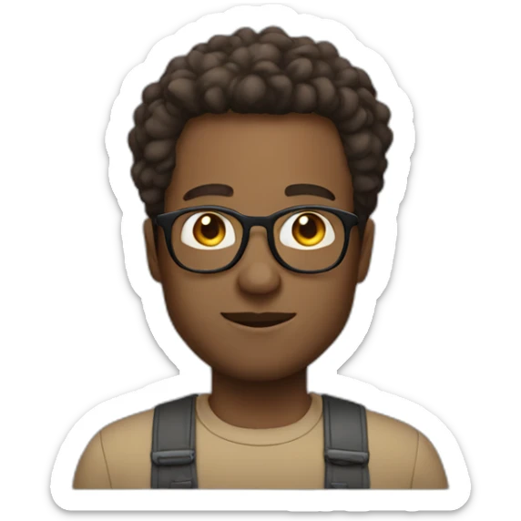 Man with big cheeks glasses round and Brown hair but not curly sticker