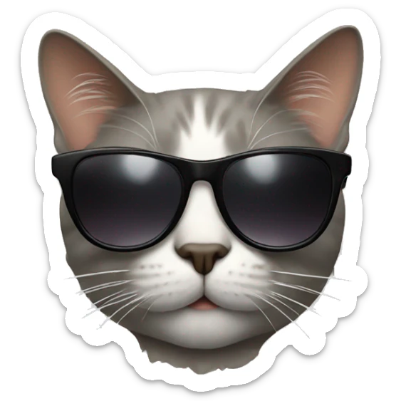 Cat with sunglasses sticker