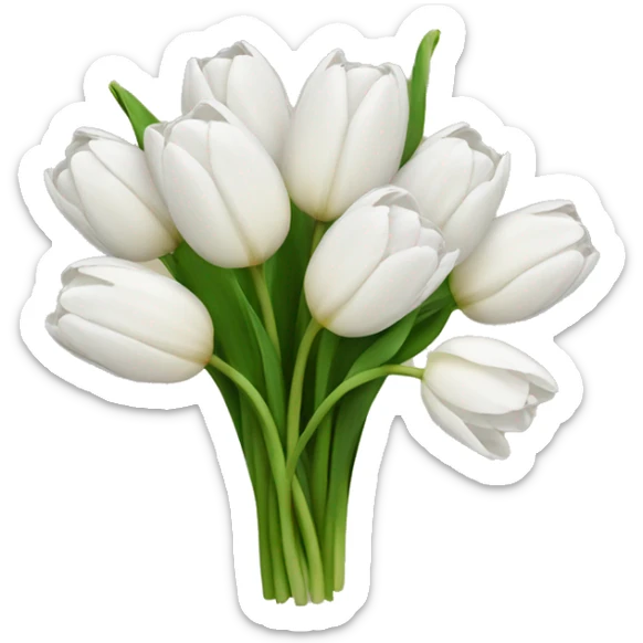 white tulip bouquet  sticker