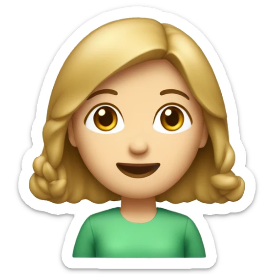 crea unavatar de cuerpo medio de una mujer dentista que está preocupada, con pelo castaño claro liso y ojos verdes sticker