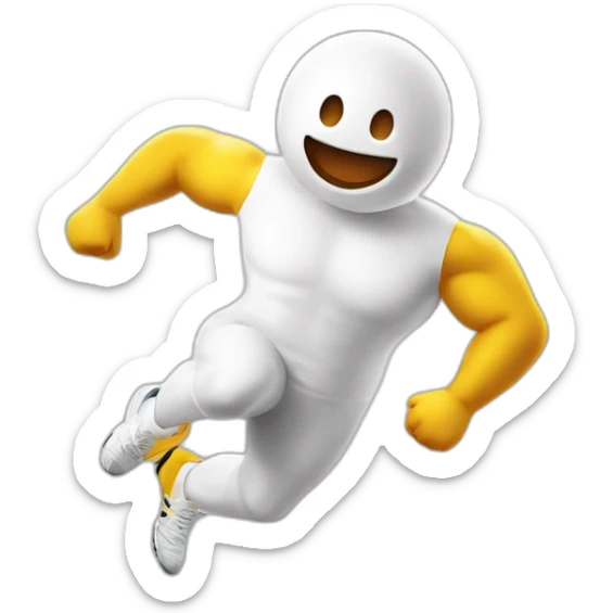 Un bonhomme an habit de sport qui fait un saltot sticker