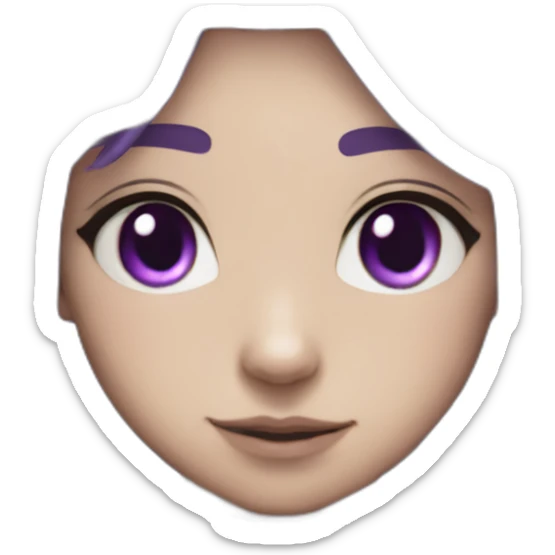 Anime mech pilot girl in a bob with purple hair gray eyes white pilot suit and cat ears sticker