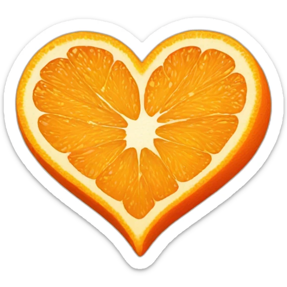 orange heart sticker