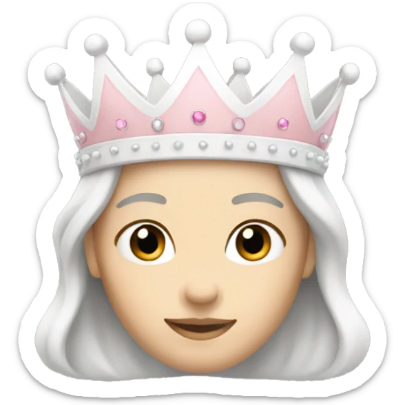 White and pastel pink crown sticker