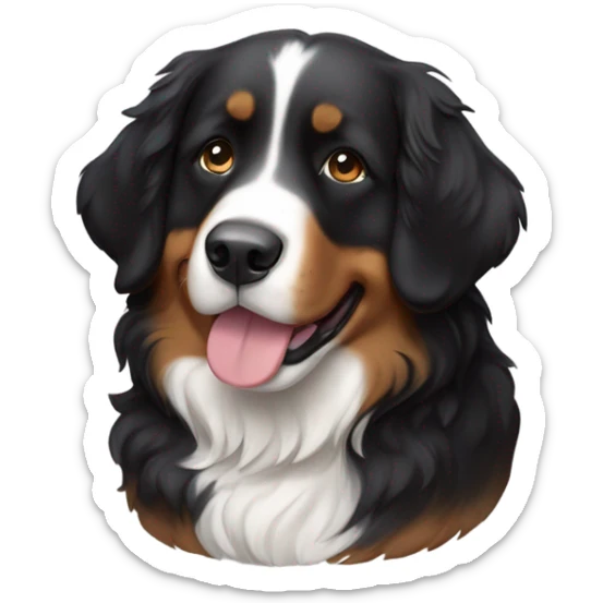 Emoji of a very cute Bernese mountain dog and the text “TY” for thank you sticker