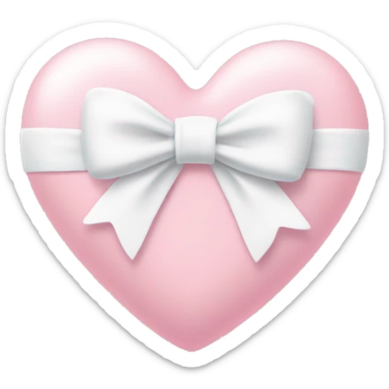Pastel pink heart with white bow sticker