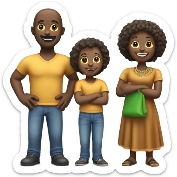 Logo de whatsapp en 3D pour une famille africaine  sticker