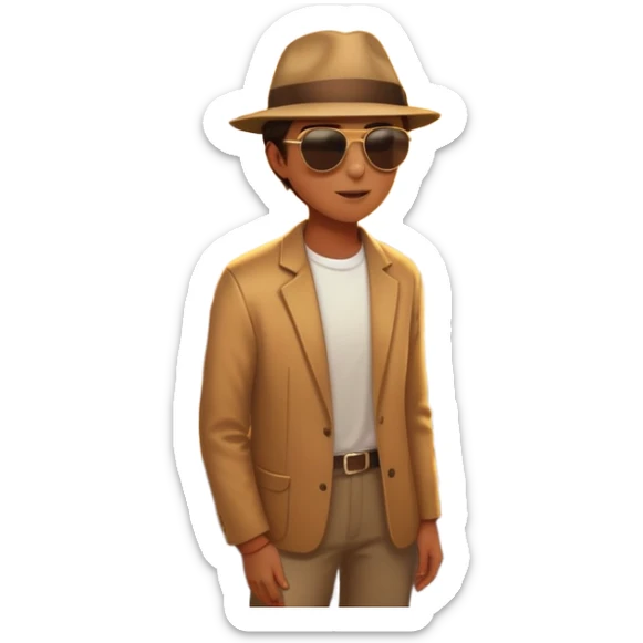 A parked car rests on the side of a long with a person outside , empty road stretching toward a golden sunset. The sky glows with warm colors, and the landscape ahead feels open, peaceful, and full of promise. sticker