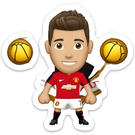 Cristiano Ronaldo Manchester United 2008 logo AIG número dorsal 7 sticker