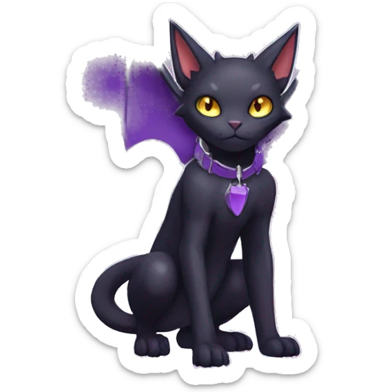 cool edgy evil black Purple nargacuga-bat-cat-Fakemon collar full body sticker