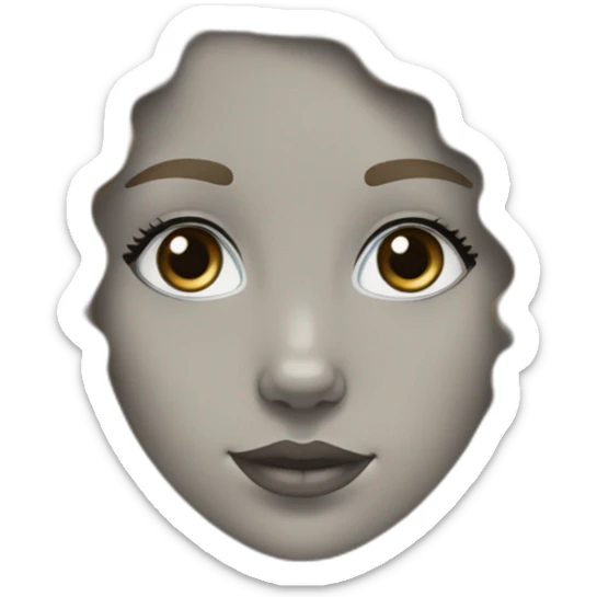 A black and grey golden doodle with a white girl with straight brown hair and blue eyes sticker