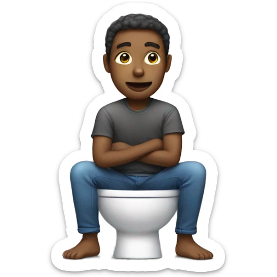Sitting on toilet sticker