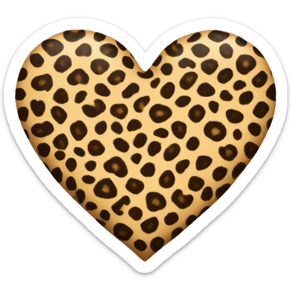 Cheetah print heart  sticker