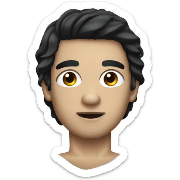 Scuba diver with black hair black eyes and paler skin. slightly wavy hair sticker