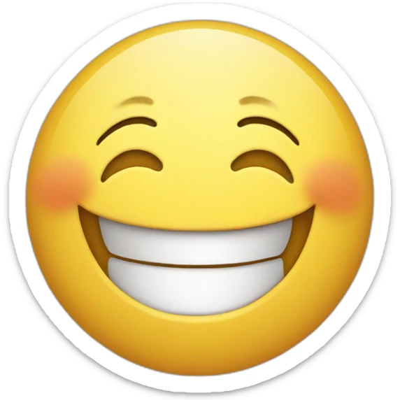 big smile over sticker