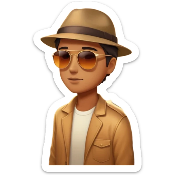 A parked car rests on the side of a long with a person outside , empty road stretching toward a golden sunset. The sky glows with warm colors, and the landscape ahead feels open, peaceful, and full of promise. sticker