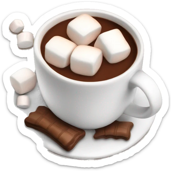 Hot chocolate with marshmallows  sticker