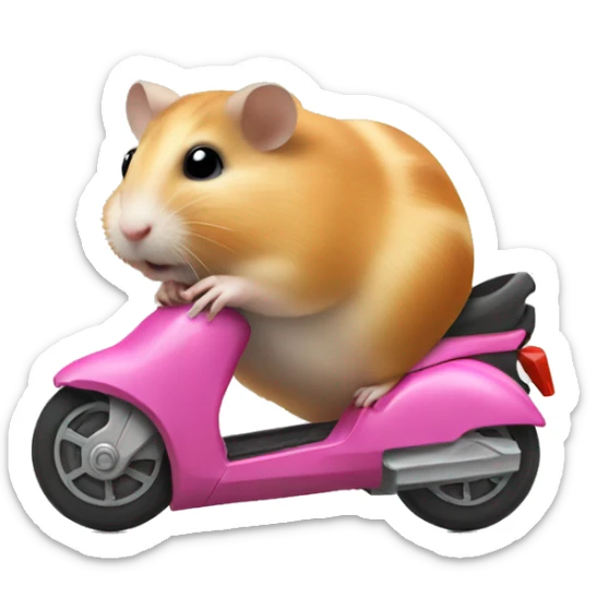 hamster on motorroller sticker